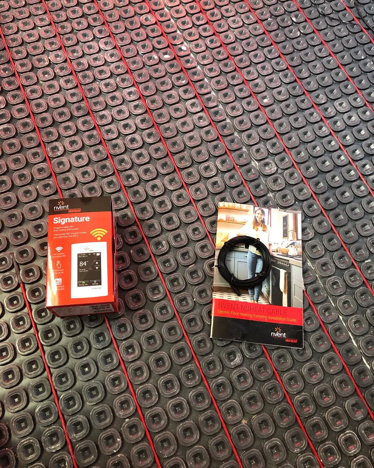 Heated floor installation with Nuheat Signature thermostat